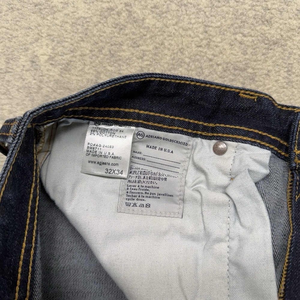 NWT AG Adriano Goldschmied Graduate Straight Leg Jeans 32x34 USA - Picture 5 of 11